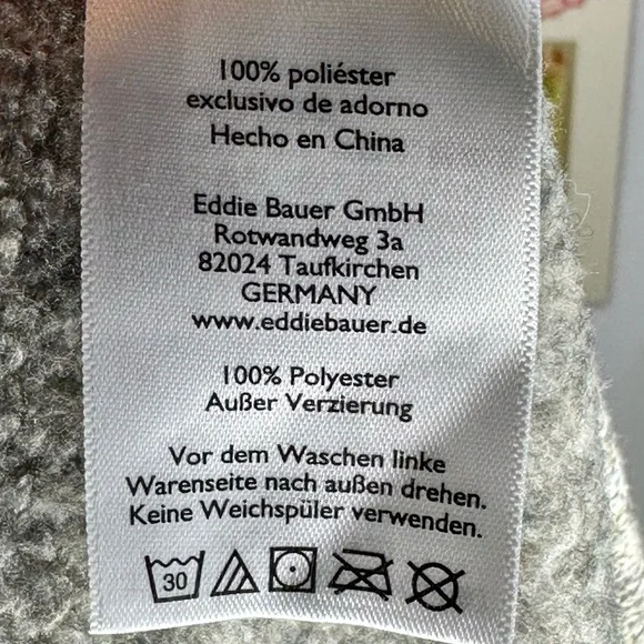 Eddie Bauer 1/4 Zip Fleece Pullover Sweater Heather Grey Size Large - Picture 9 of 13